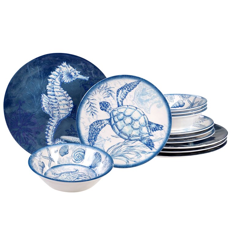 Nautical melamine shop dinnerware sets